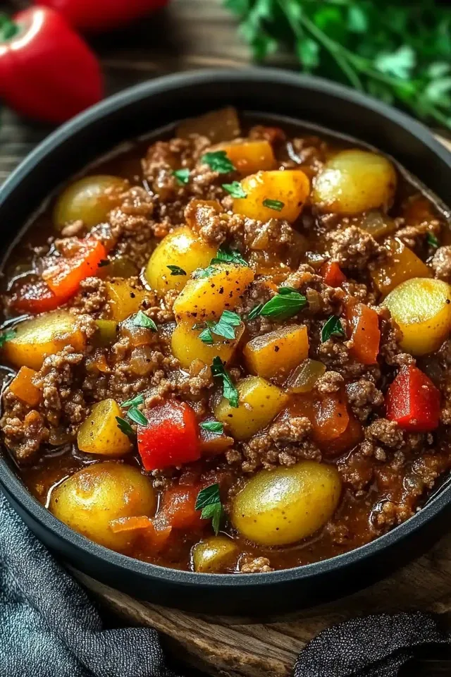 Herzhafter Bauerntopf mit Rinderhack & Kartoffeln