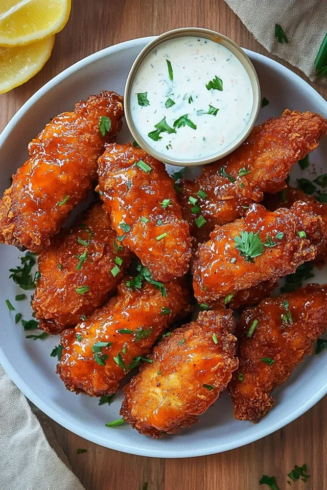 Knusprige Air Fryer Buffalo Chicken Tenders Rezept