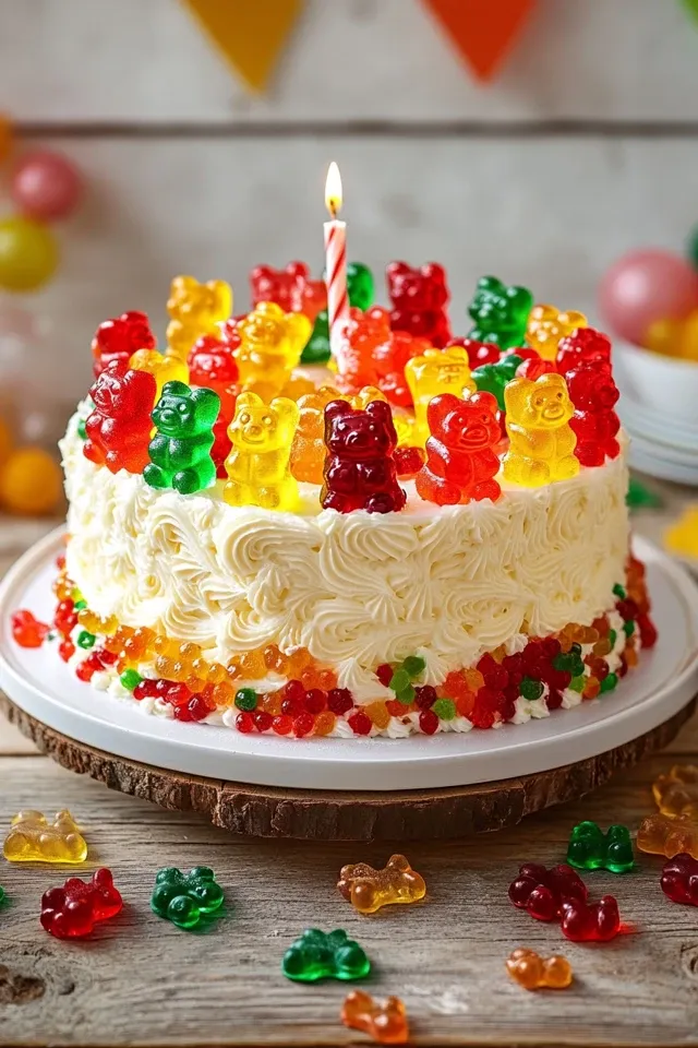Einfache Gummibärchen Torte für den Kindergeburtstag