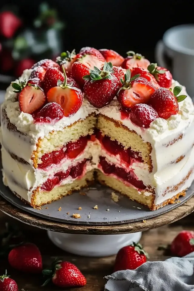 Erdbeer Mascarpone Torte mit weißer Schokolade