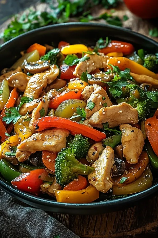 Saftige Gemüsepfanne mit Hähnchen | Schnell & Gesund