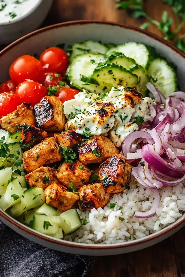 Griechische Hähnchen Bowl: Saftige Bissen, leicht gemacht!