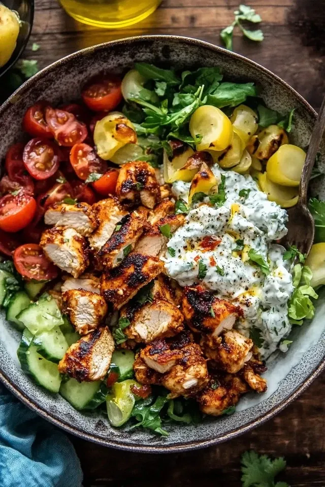 Hähnchen Tzatziki Bowl: Schnelles, gesundes Rezept
