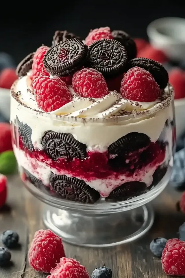 Himbeer-Oreo-Dessert: Ein himmlisch cremiger Genuss