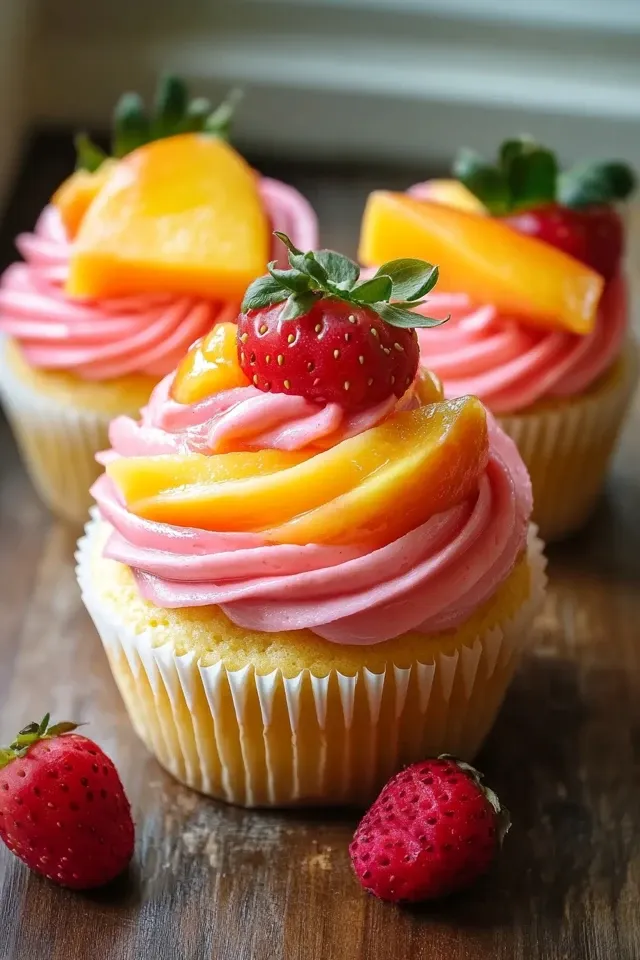 Mango-Erdbeer Sunset Cupcakes: Fruchtiger Sommergenuss