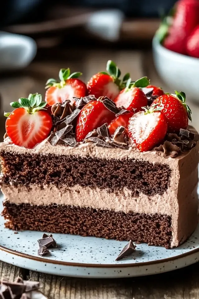 Schokomousse Torte mit Erdbeeren: Ein Luxus-Dessert