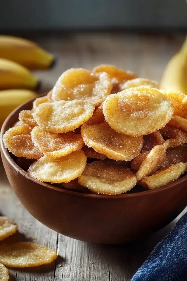 Zimt-Zucker Bananenchips aus dem Airfryer