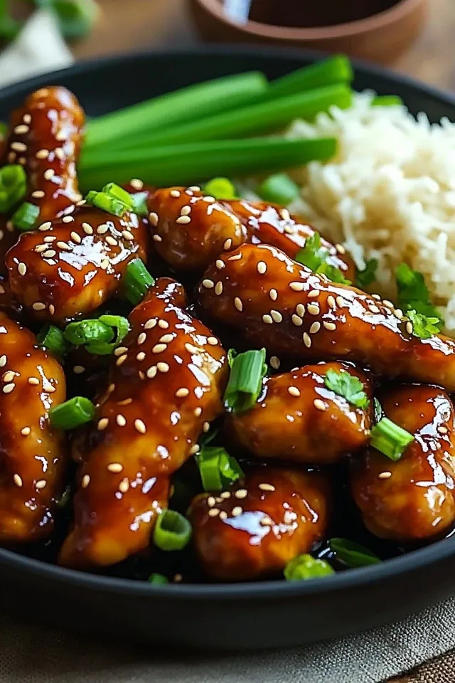 Leckeres asiatisches, proteinreiches Sesam-Hähnchen