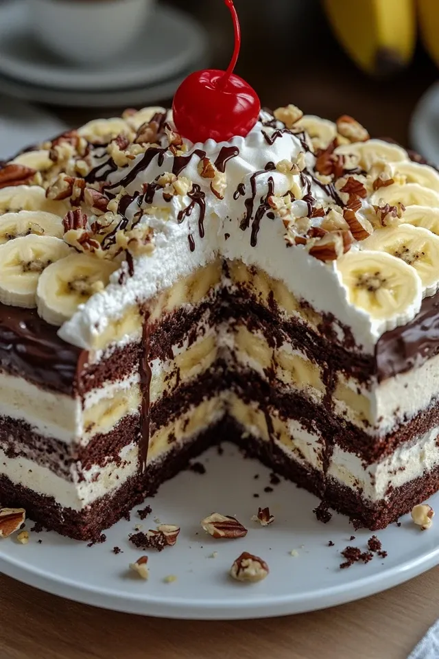 Himmlische Banana Split Torte für jeden Anlass