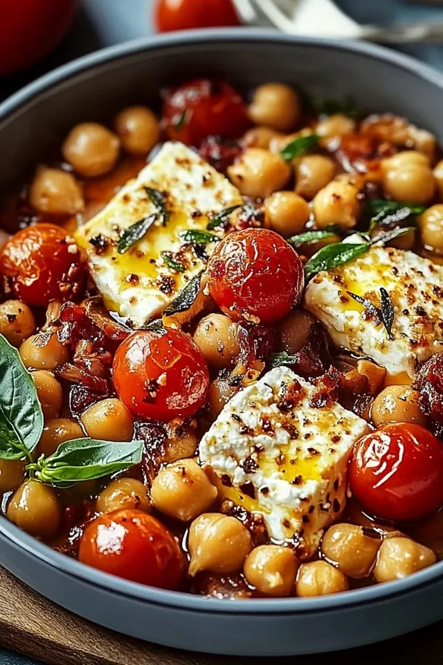 Überbackener Feta mit Kichererbsen: Einfach & Lecker