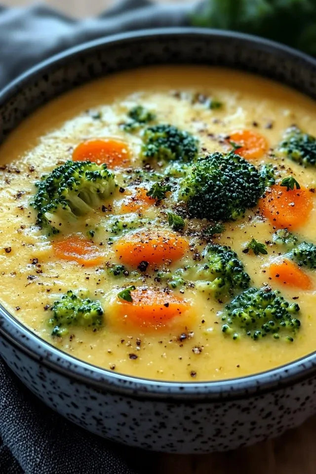 Cremige Brokkoli-Käse-Suppe mit Möhren