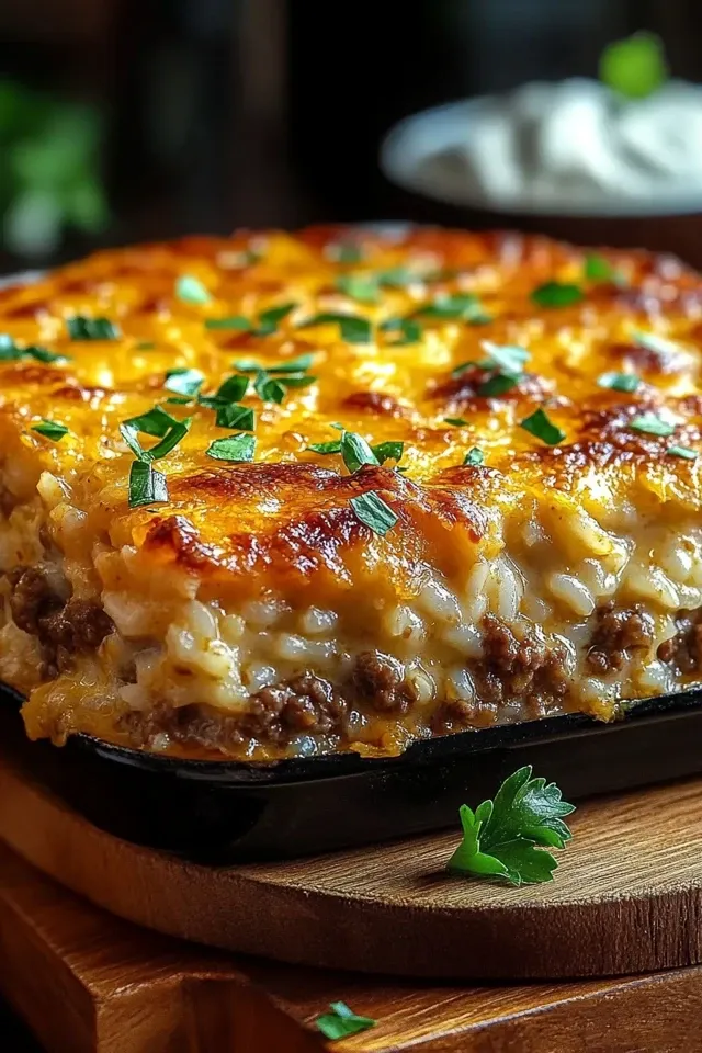 Cremiger Rinderhackfleisch-Reisauflauf: Einfach & Herzhaft