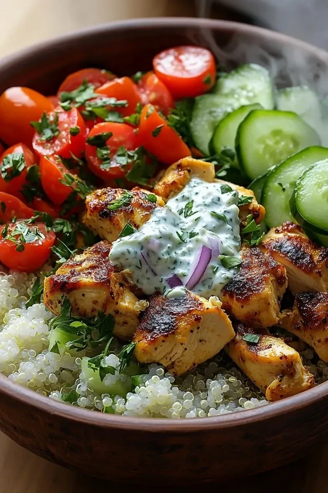Die beste Griechische Hähnchen Bowl: Saftig & voller Geschmack