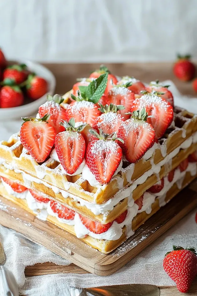 Erdbeer Waffelkuchen ohne Backen – einfach und lecker