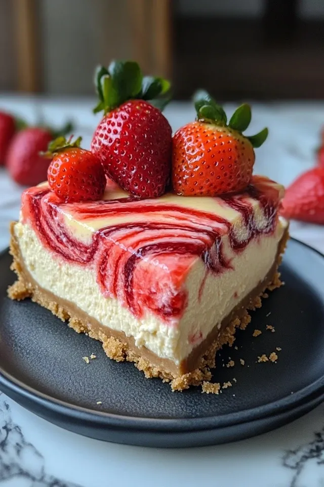 Cremiger Erdbeerwirbel Käsekuchen Rezept – Einfach & Lecker