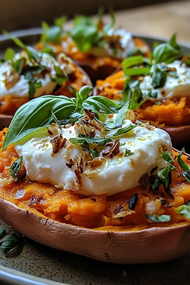Gefüllte Süßkartoffeln mit Burrata: Ein Genuss aus dem Ofen
