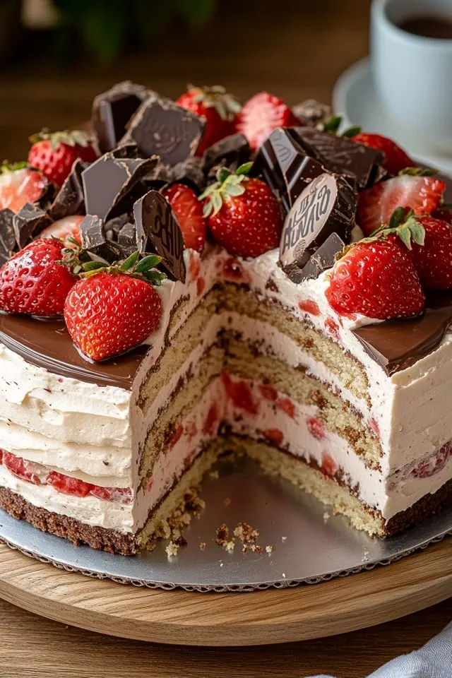 Cremige Erdbeer-Bonbon-Torte für besondere Anlässe
