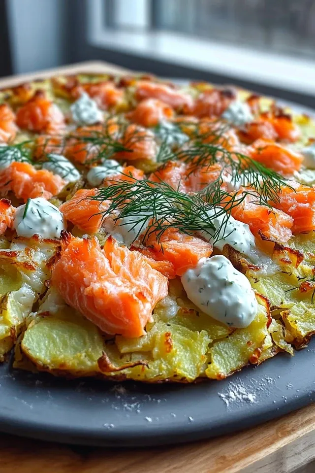 Kartoffelpizza mit Lachs – Einfaches und schnelles Rezept
