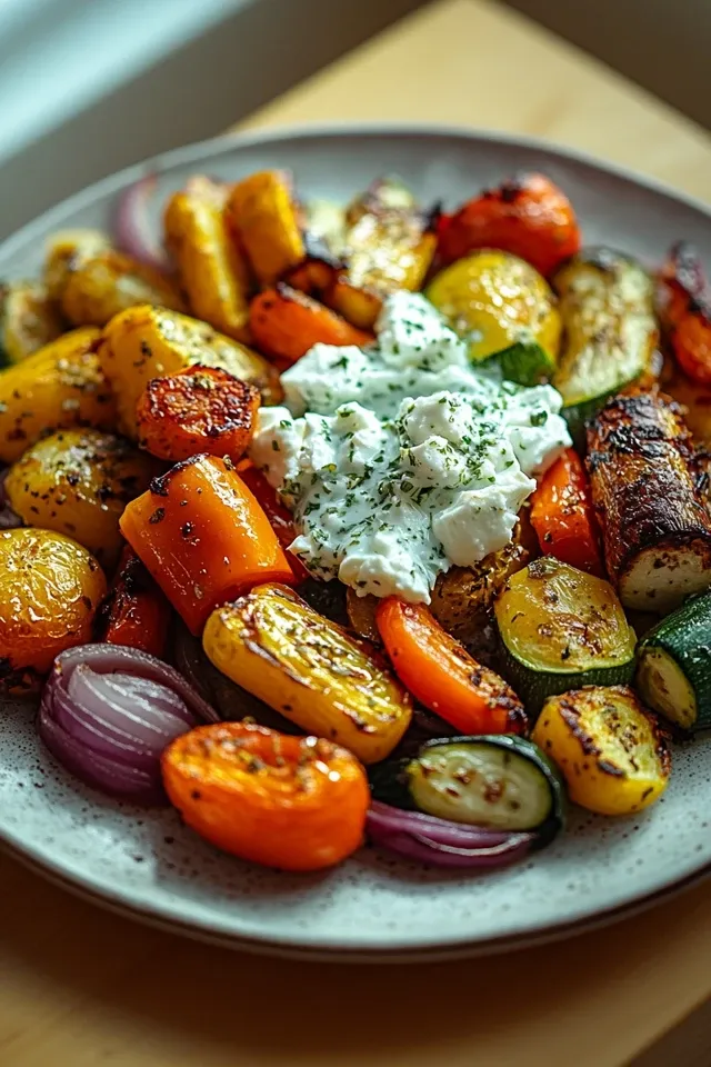 Ofengemüse mit Feta und Kräuterjoghurt – unvergesslicher Genuss