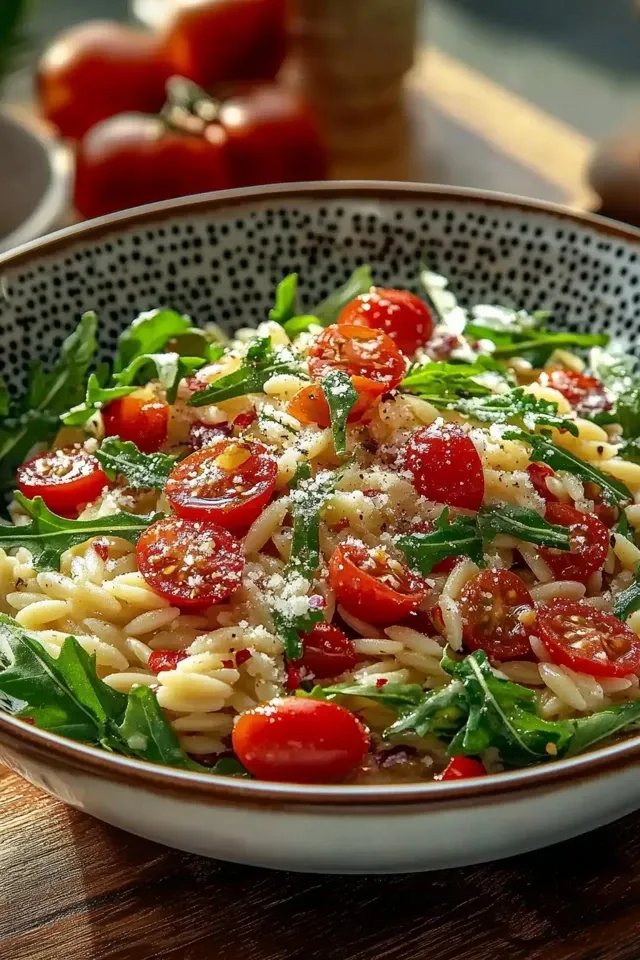 Mediterraner Orzo Salat: Italienischer Genuss