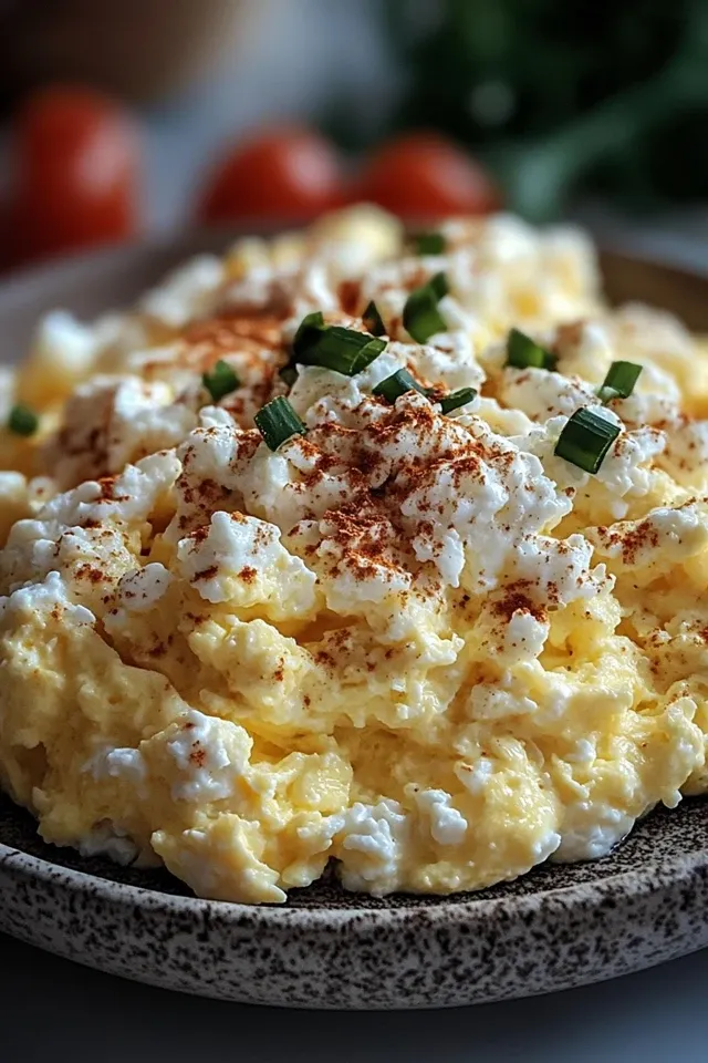 Cremiges Rührei mit Hüttenkäse: Proteinreich & Schnell
