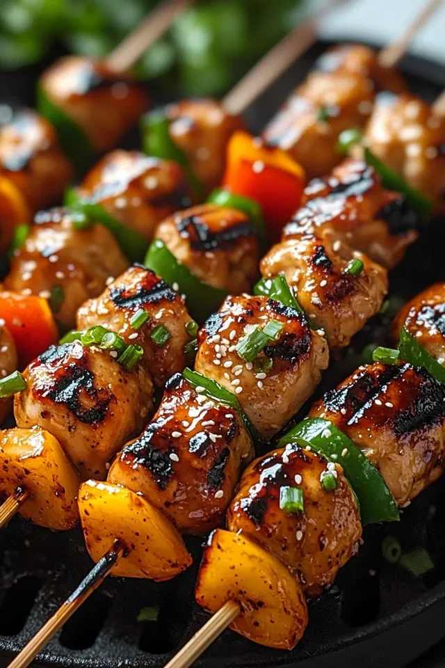 Saftige Teriyaki Hähnchen Spieße vom Grill
