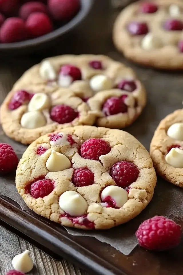 Weiße Schokoladen-Himbeer-Cookies: Das perfekte Dessert