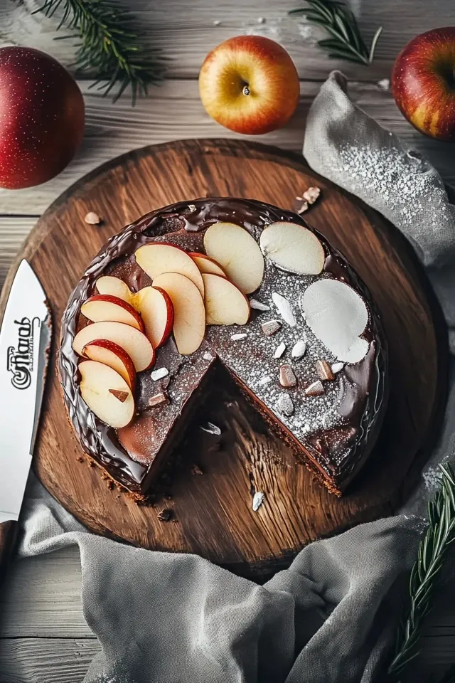 Festliche Apfel-Schokoladen-Torte für die Feiertage