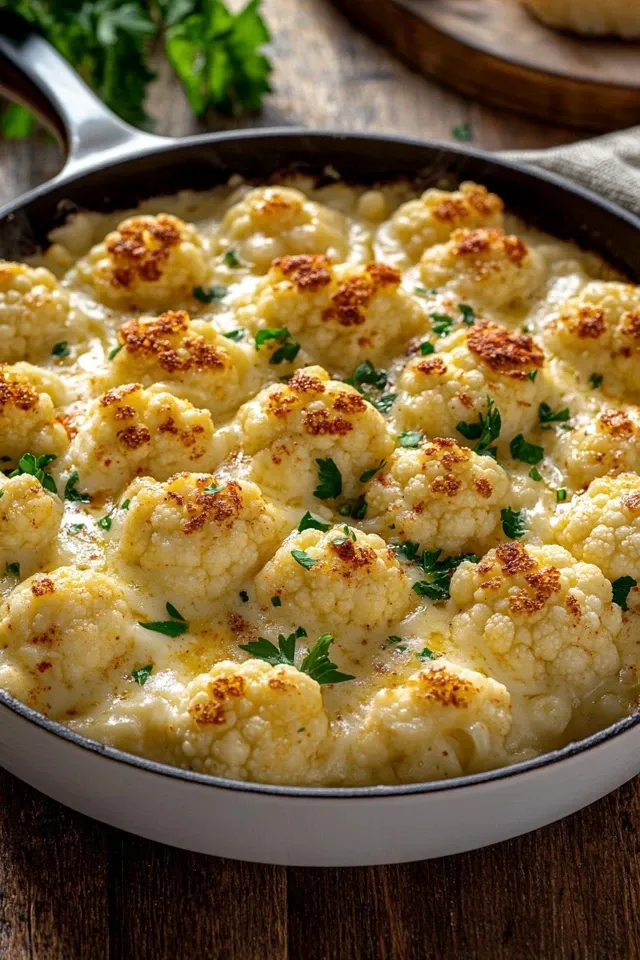 Cremige Blumenkohl-Käse-Pfanne für die ganze Familie