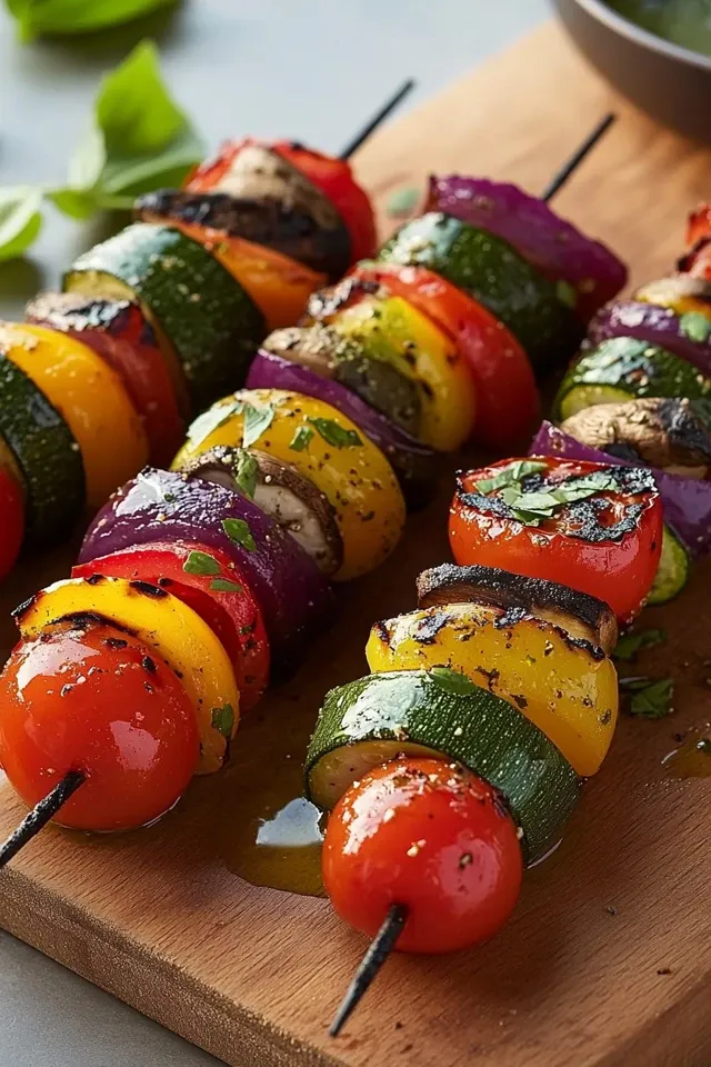 Bunter Grill-Gemüse-Spieß mit mediterraner Marinade