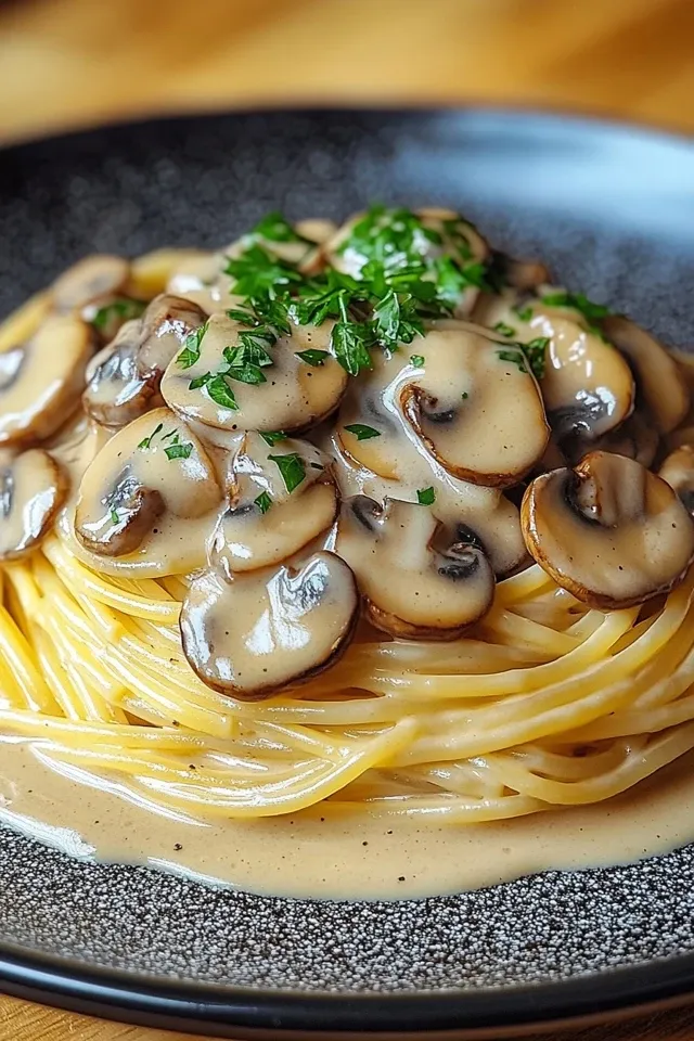 Cremige Spaghetti mit Champignon-Sahnesauce für Genießer