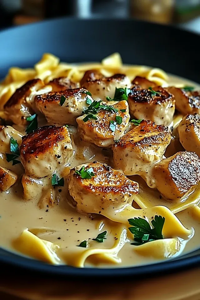 Cremiges Hühnchen Stroganoff – ein herzhafter Genuss