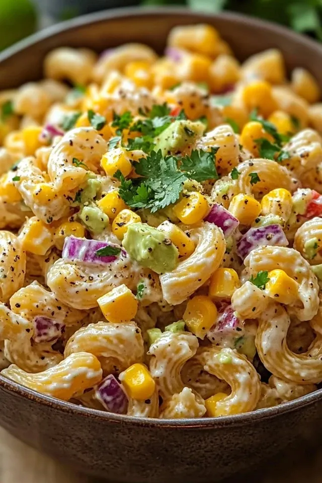 Mexikanischer Nudelsalat mit Mais für Grillpartys
