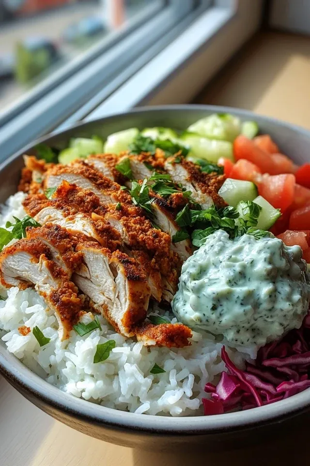 Döner Bowl mit Hähnchen, Reis & Tzatziki – Ein Genuss!