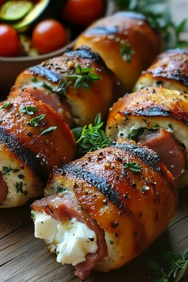 Gegrillte Feta-Beef-Röllchen, die begeistern