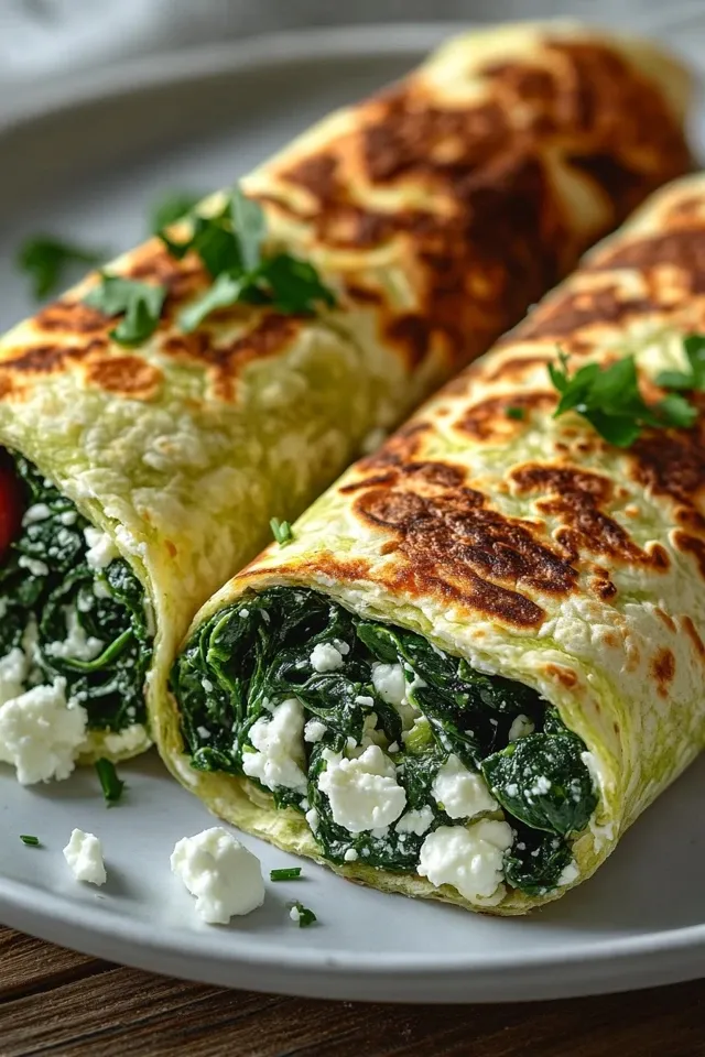 Keto Pfannkuchen Wraps mit Spinat & Feta – Low Carb Genuss