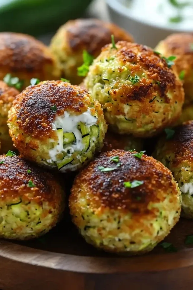 Knusprige Zucchini Feta Bällchen für jede Gelegenheit
