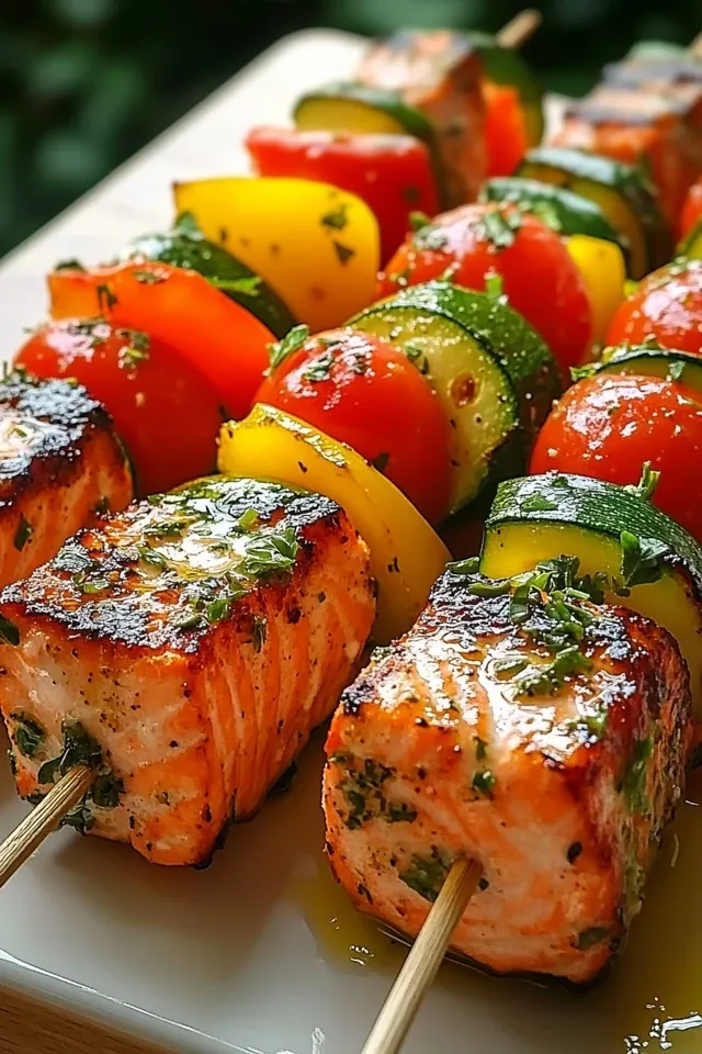 Lachs-Spieße mit Gemüse für jeden Anlass