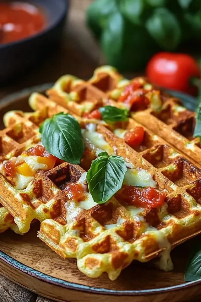 Pizza Waffeln, die jedes Kinderherz im Sturm erobern