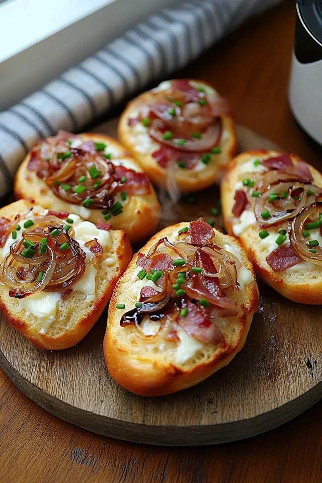 Schnelle Flammkuchen Brötchen aus dem AirFryer